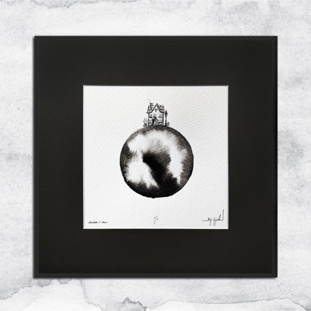 UNIKAT - oprawiona w ramę akwarela (domek 1)