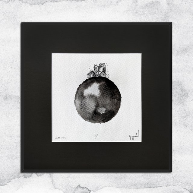 UNIKAT - oprawiona w ramę akwarela (domek 2)