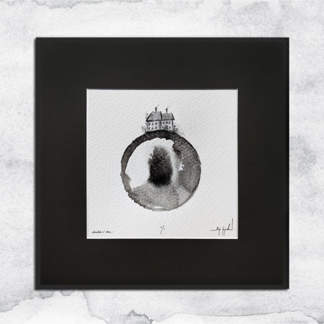 UNIKAT - oprawiona w ramę akwarela (domek 5)