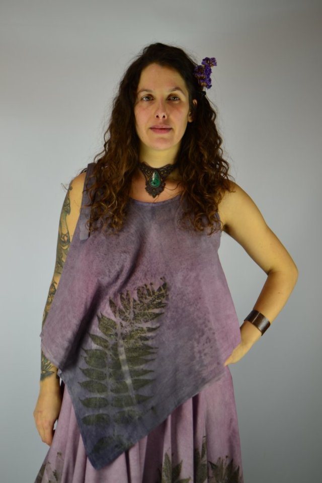 Barwiona roślinami Bluzka Łąka o Brzasku