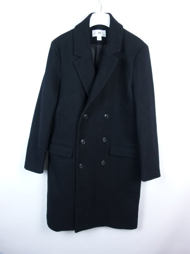 H&M elegancki wełniany płaszcz z wełną 52 / L