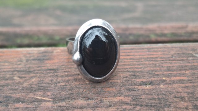 Onyks - pierścionek regulowany