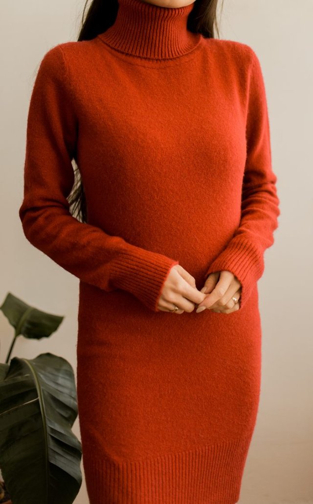 Dzianinowa sukienka z wełną S