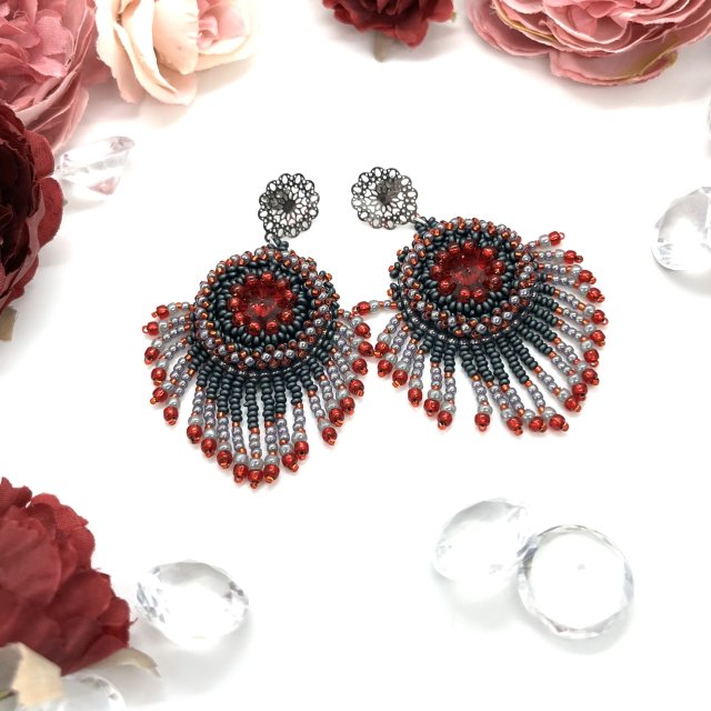 Kolczyki wiszące Czerwona Korona