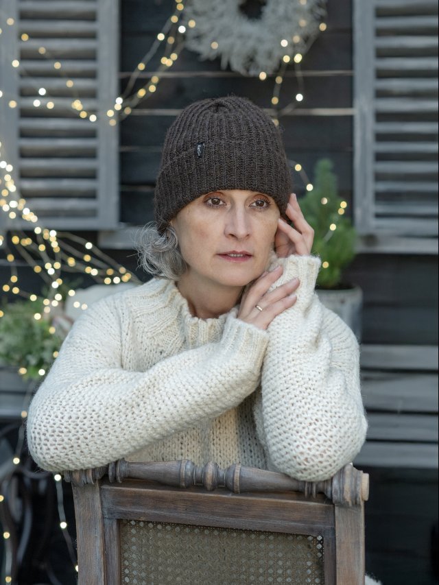 Czapka z alpaki i merynosa