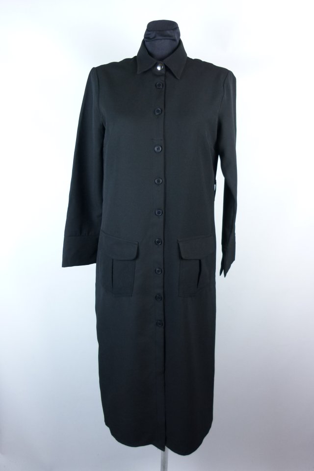 Gdg Actuel koszulowa czarna sukienka midi / M