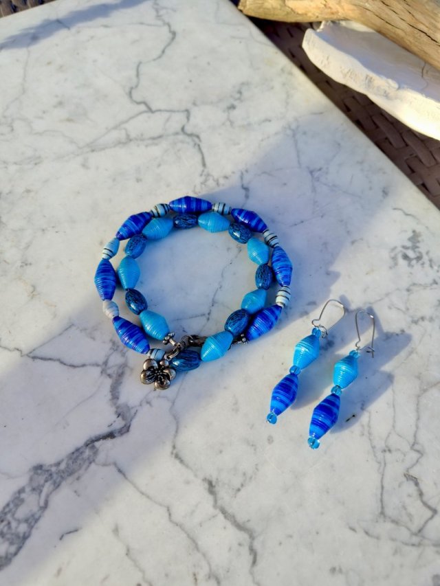 Komplet biżuterii Oceaniczna Harmonia – bransoletka i kolczyki