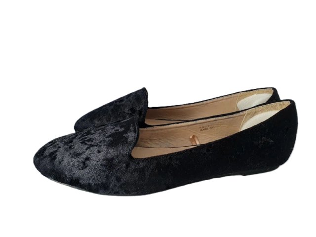 Aksamitne loafersy lordsy vintage półbuty baleriny czarne Sinsay 39