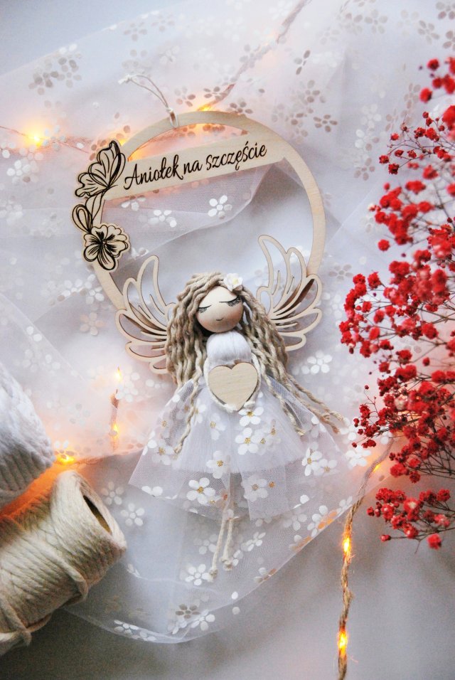 Aniołek na szczęście - idealny prezent | Anioł na obręczy