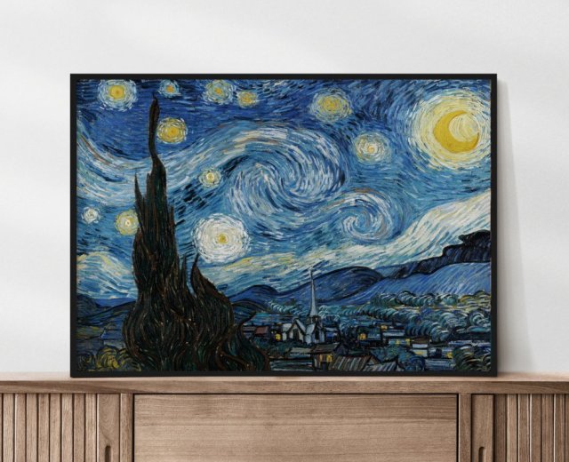 Plakat Vincent van Gogh Gwieździsta noc w poziomie - format 50x70 cm