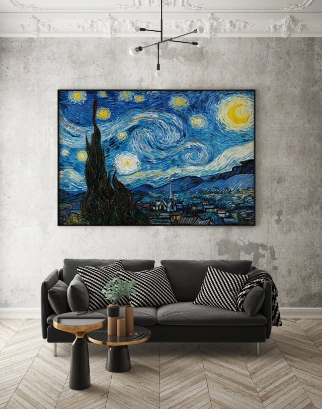 Plakat Vincent van Gogh Gwieździsta noc w poziomie - format 61x91 cm