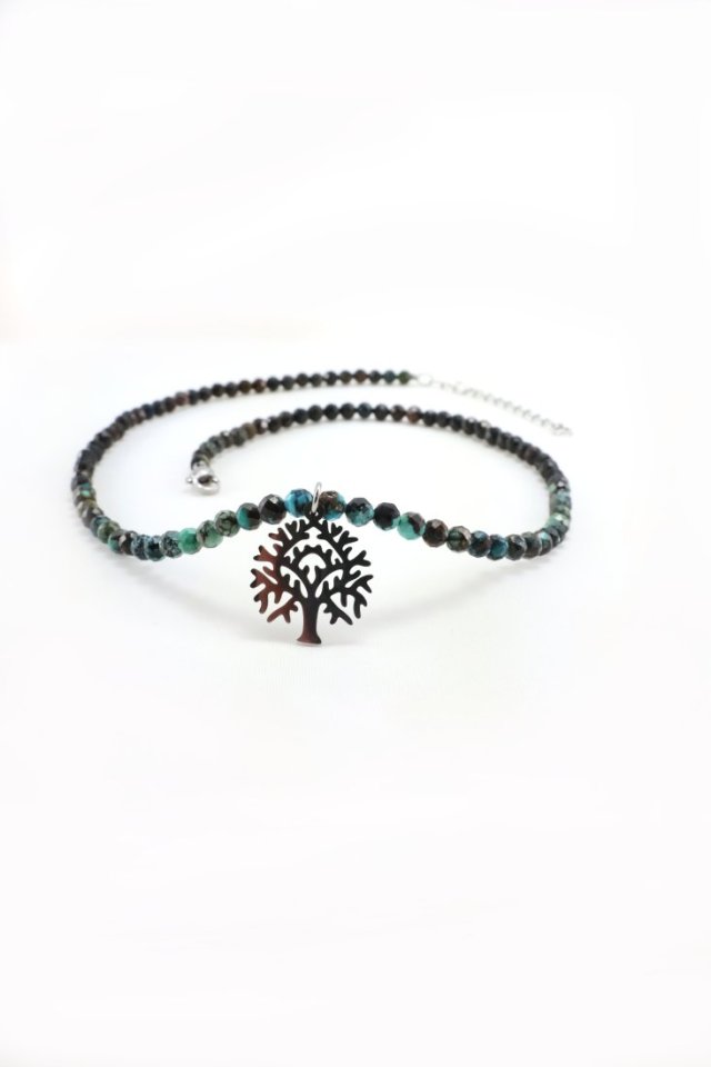 Naszyjnik Turkus Afrykański z Drzewem Życia