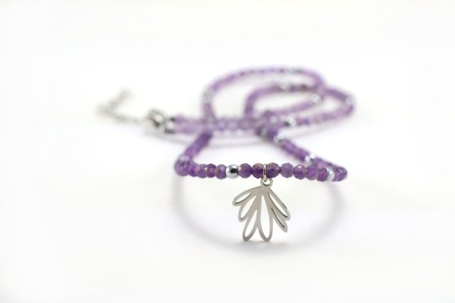 Naszyjnik z ametystu Flora