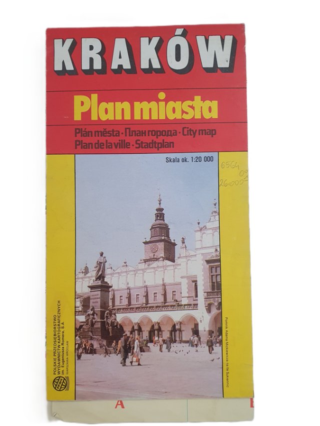 stara mapa Krakowa retro vintage Kolekcjonerska plan Krakowa