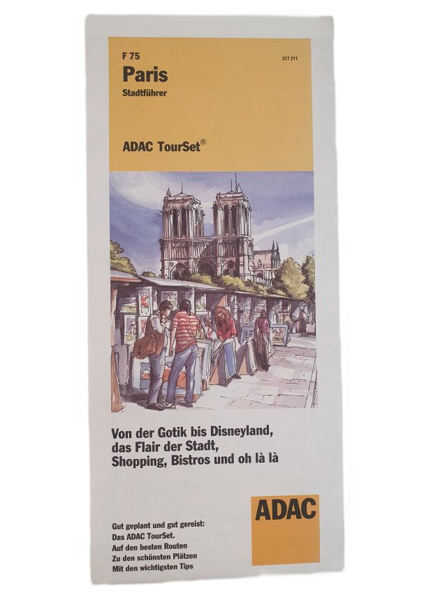 Stara mapa Paryża retro vintage kolekcjonerska ADAC