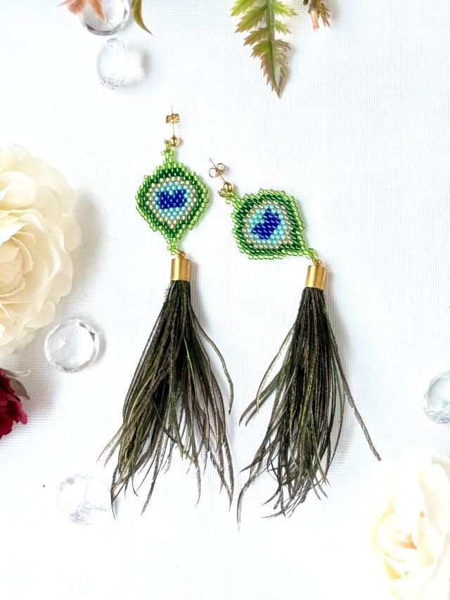 Kolczyki Pawie Pióra