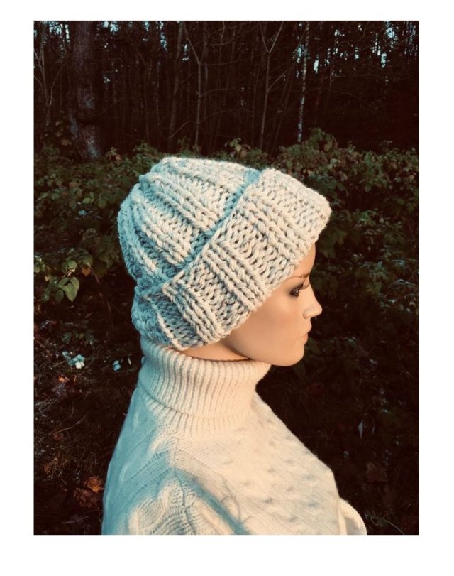 CZAPKA BEANIE MELANŻ ECRU