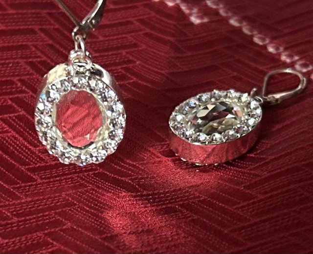 Efektowne Silver 925 duże kolczyki z  cyrkoniami