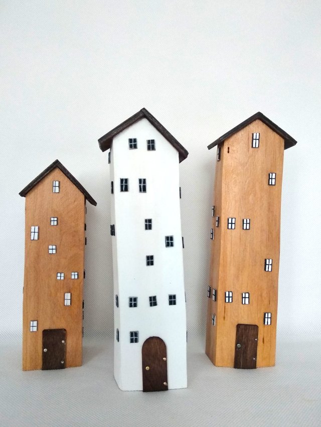 Drewniane domki w rustykalnym stylu.