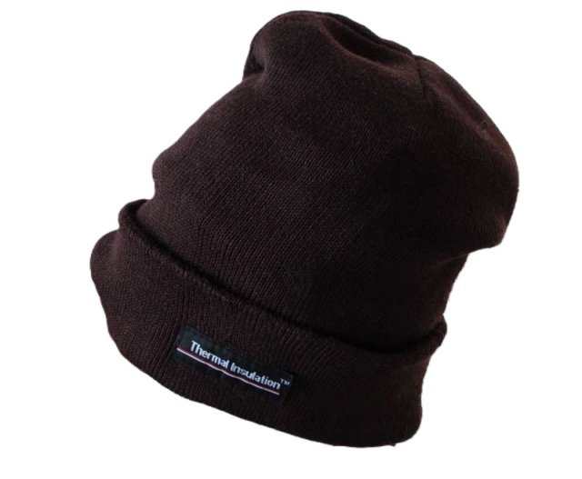 brązowa czapka Thermal Insulation ocieplana CZAPKA vintage ciepła dwuwarstwowa