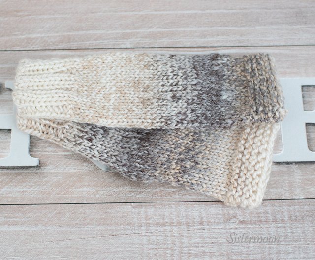 Mitenki z wełną beżowe ombre