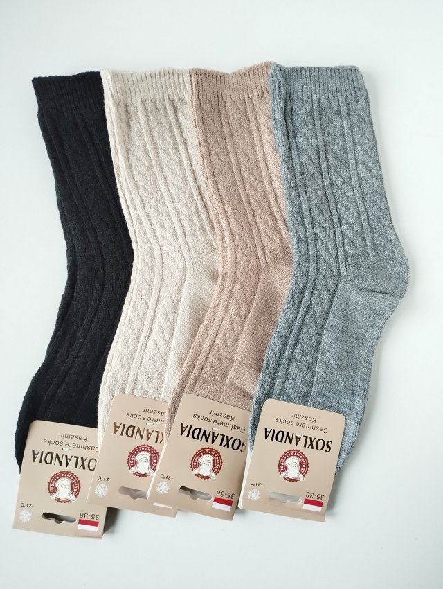 4 x Skarpetki kaszmirowe damskie 35-38