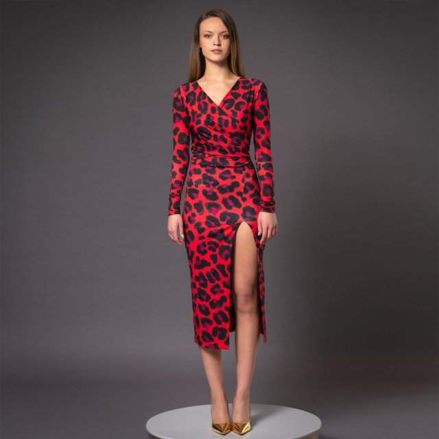 Dopasowana wielofunkcyjna sukienka z rozporkiem - Marika Solar Tropic