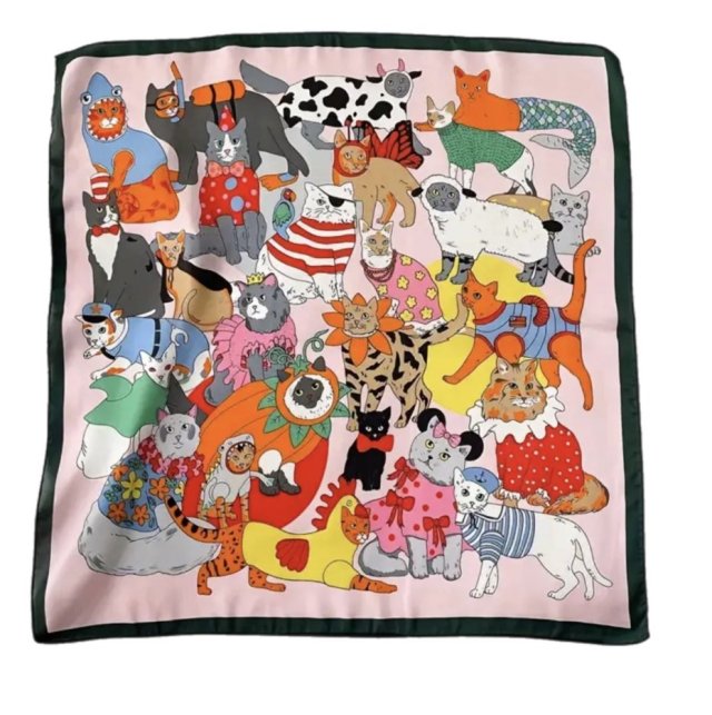 Wielobarwna apaszka chustka koty