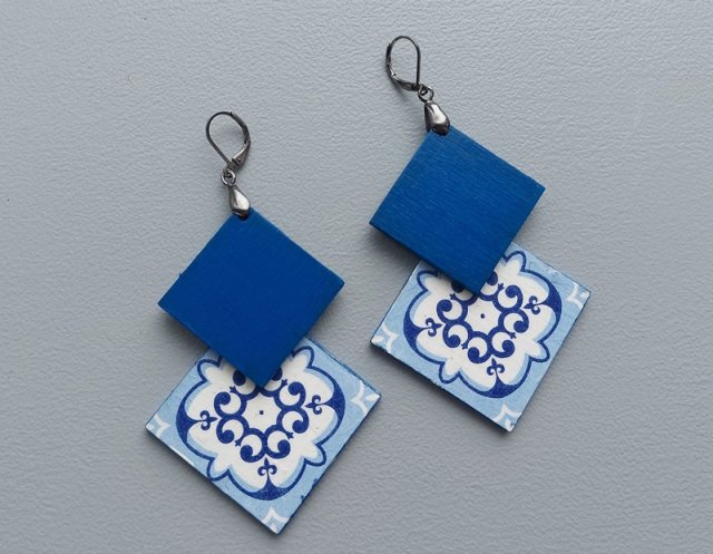 Duże geometryczne kolczyki