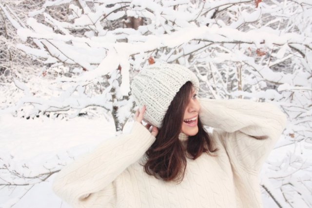 CZAPKA BEANIE MELANŻ ECRU