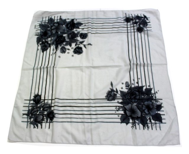 apaszka chustka w szarościach  vintage