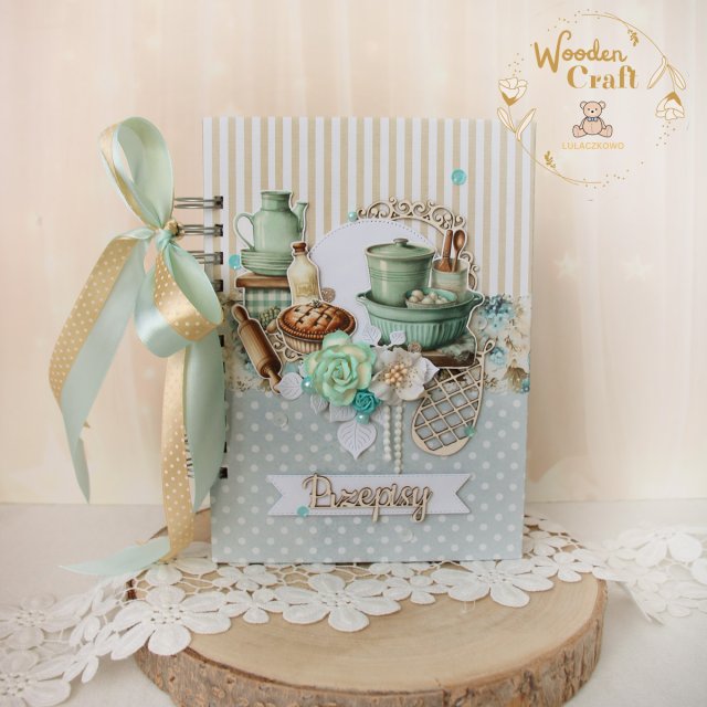 Przepiśnik, notes kulinarny, prezent na Dzień Babci "Mint" GOTOWY