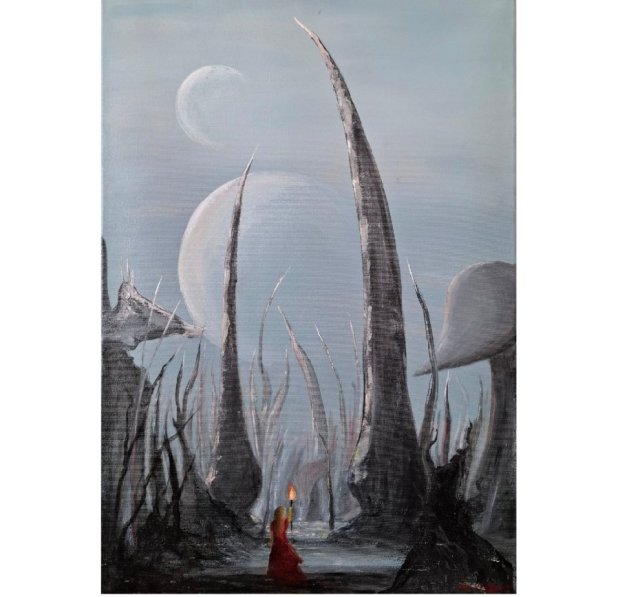 W Księżycową Jasną Noc, ręcznie malowany obraz olejny