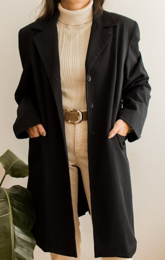 czarny płaszczyk L/XL