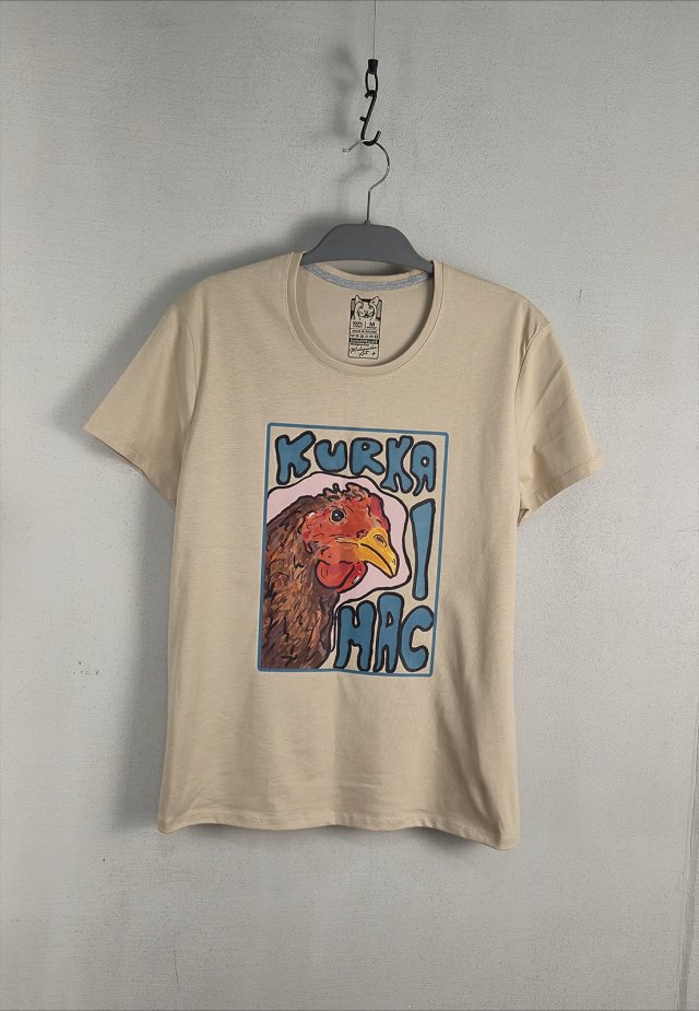T-shirt KURKA MAĆ - koszulka damska - rozmiar L