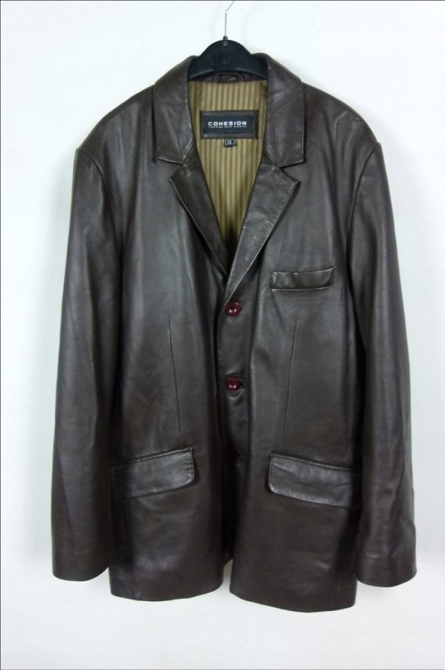 Cohesion skórzana męska kurtka skóra naturalna / XL