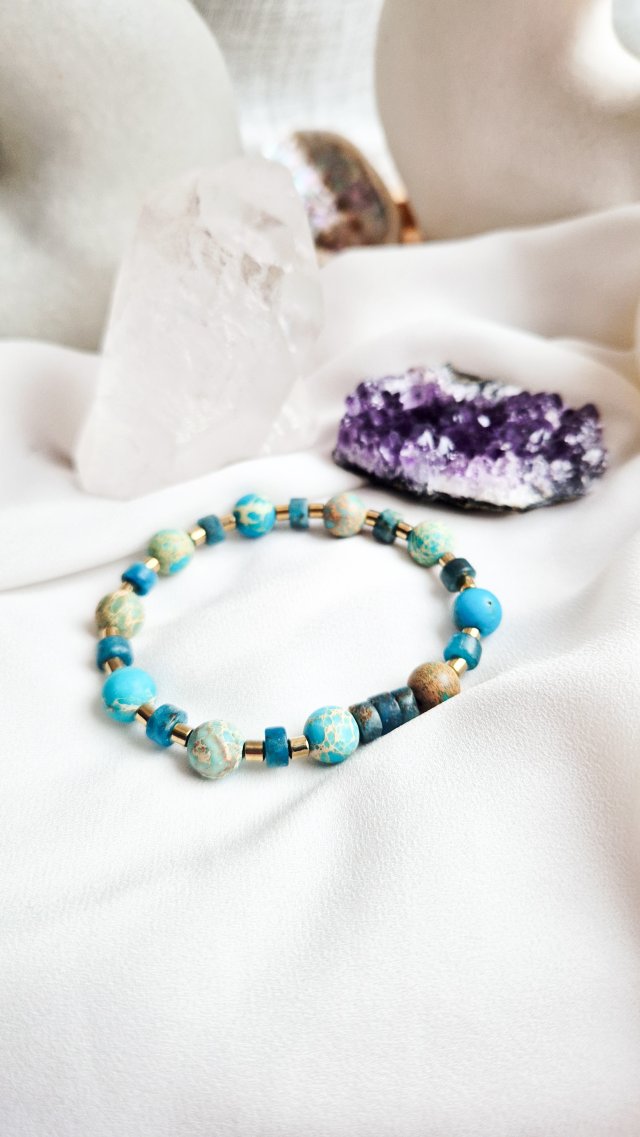 Bransoletka z jaspisu i apatytu