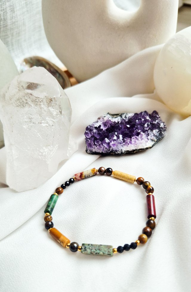 Bransoletka z naturalnego tygrysiego oka I turmalinu czarnego