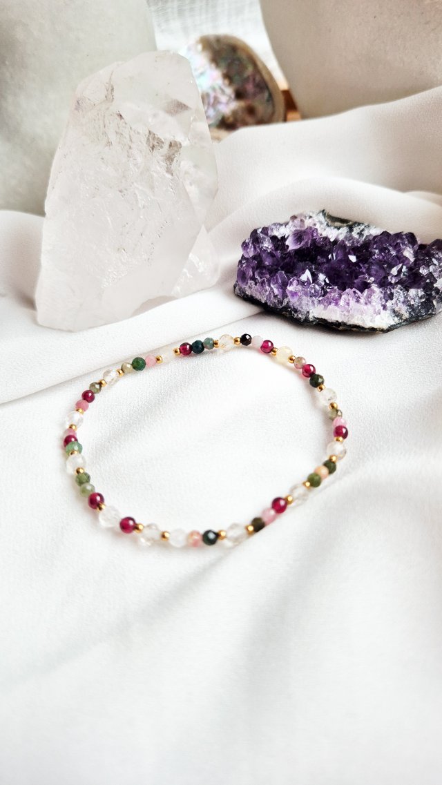 Bransoletka z granatu i turmalinu