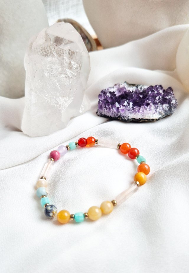 Bransoletka z kwarcu różowego,awenturynu.