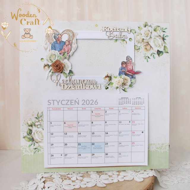 Kalendarz ze zdjęciem, prezent dla babci i dziadka, Dzień Babci 2 GOTOWY