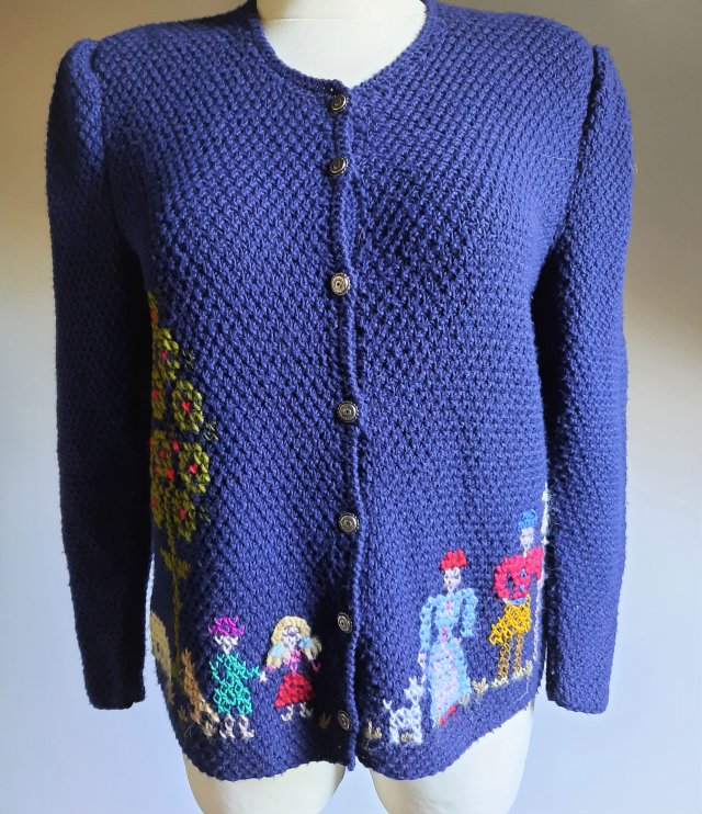 Haftowany kardigan lata 80-te