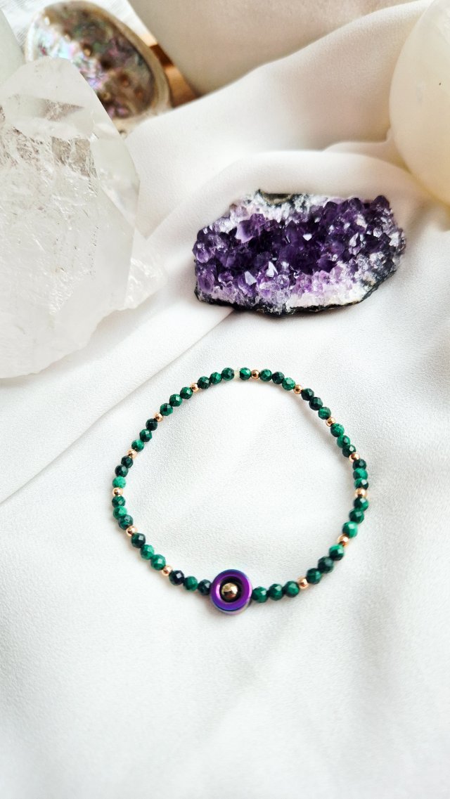 Bransoletka z naturalnych malachitów