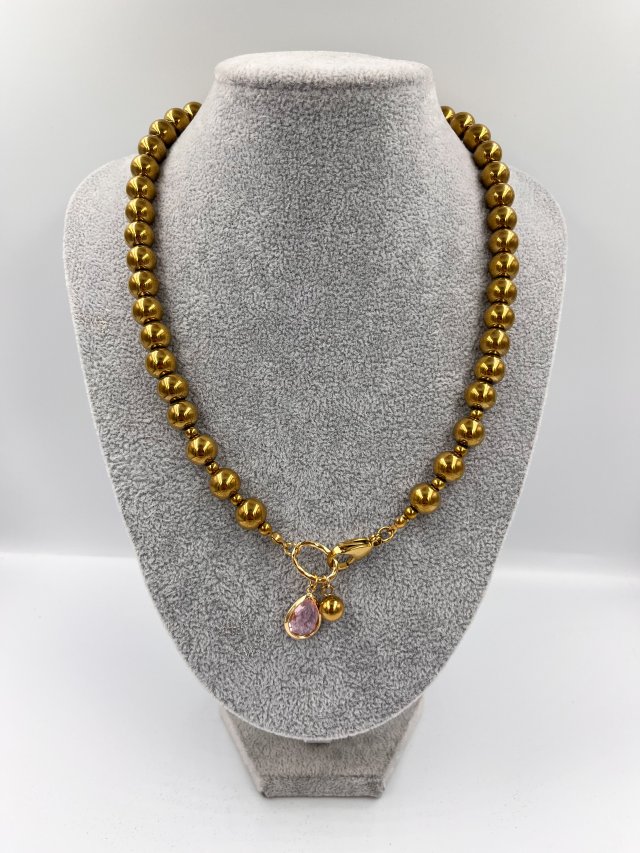 Naszyjnik duży hematyt