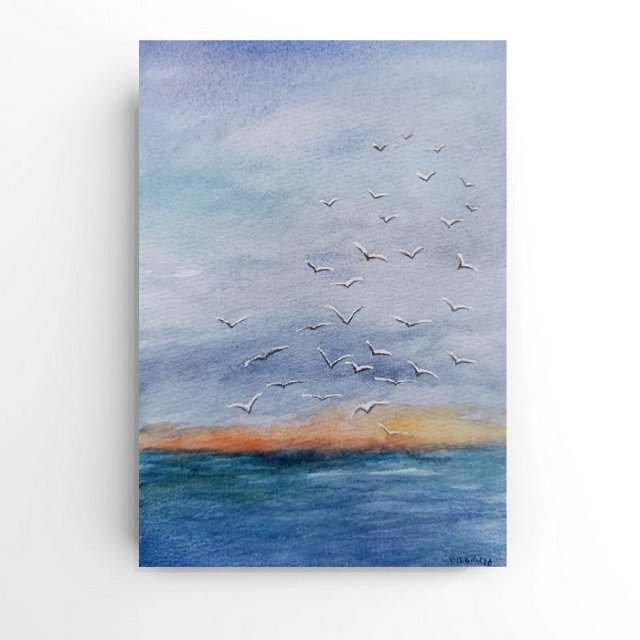 Morze- obraz akwarela