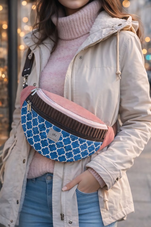 Kolorowa Nerka XL z weluru i sztruksu Tanger