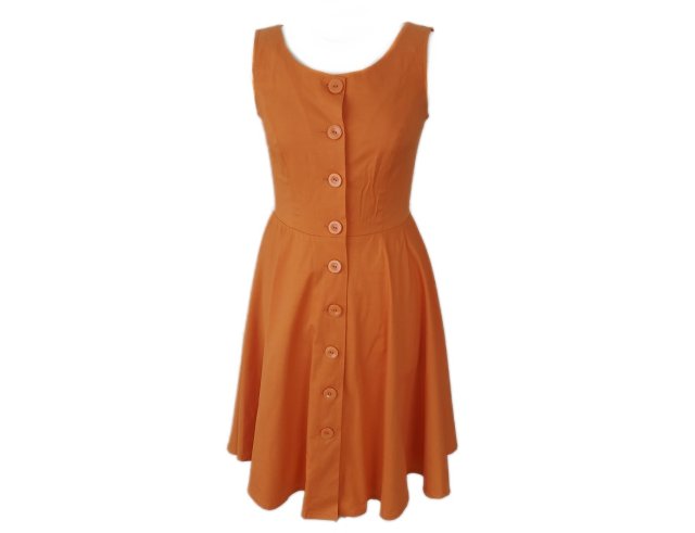 Pomarańczowa sukienka z guzikami