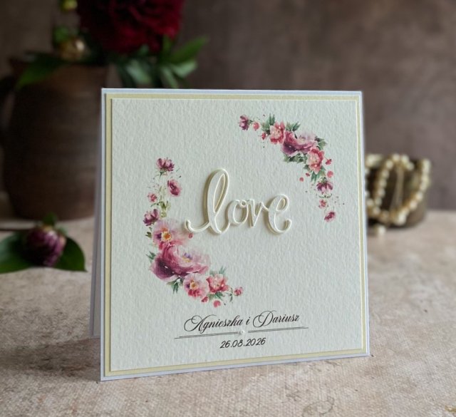 Kartka na ślub w ozdobnej kopercie, WP 34a