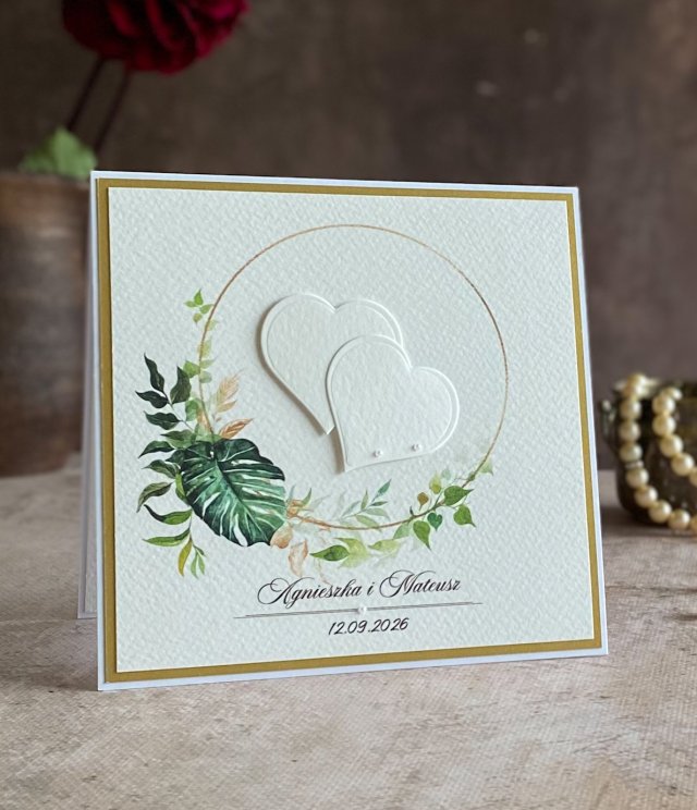 Kartka na ślub w ozdobnej kopercie, W 45a
