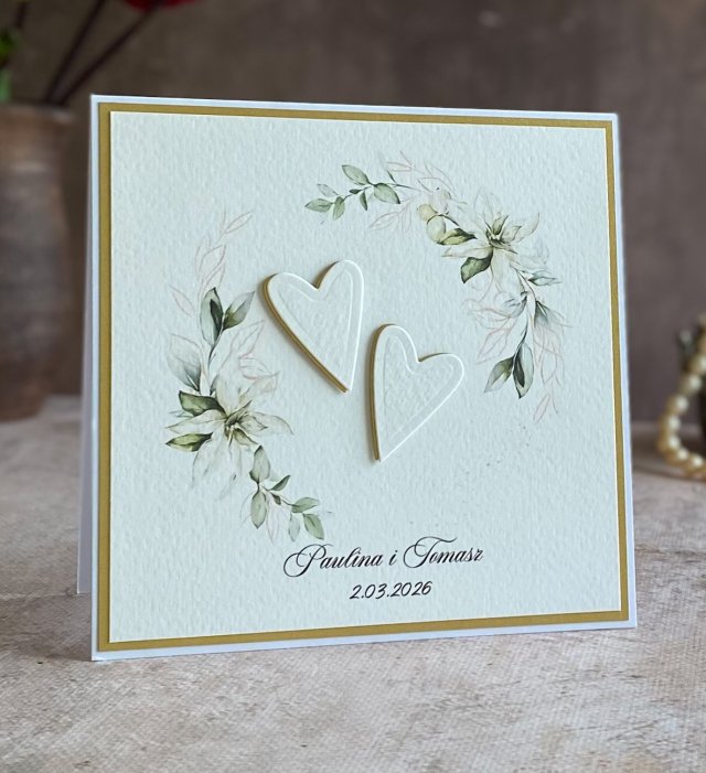 Kartka na ślub w ozdobnej kopercie, W 65a